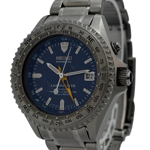 Seiko Kinetic 41mm Titanium Watch SBCW009 Mitsuro Ohba Landmaster - Picture 1 of 9